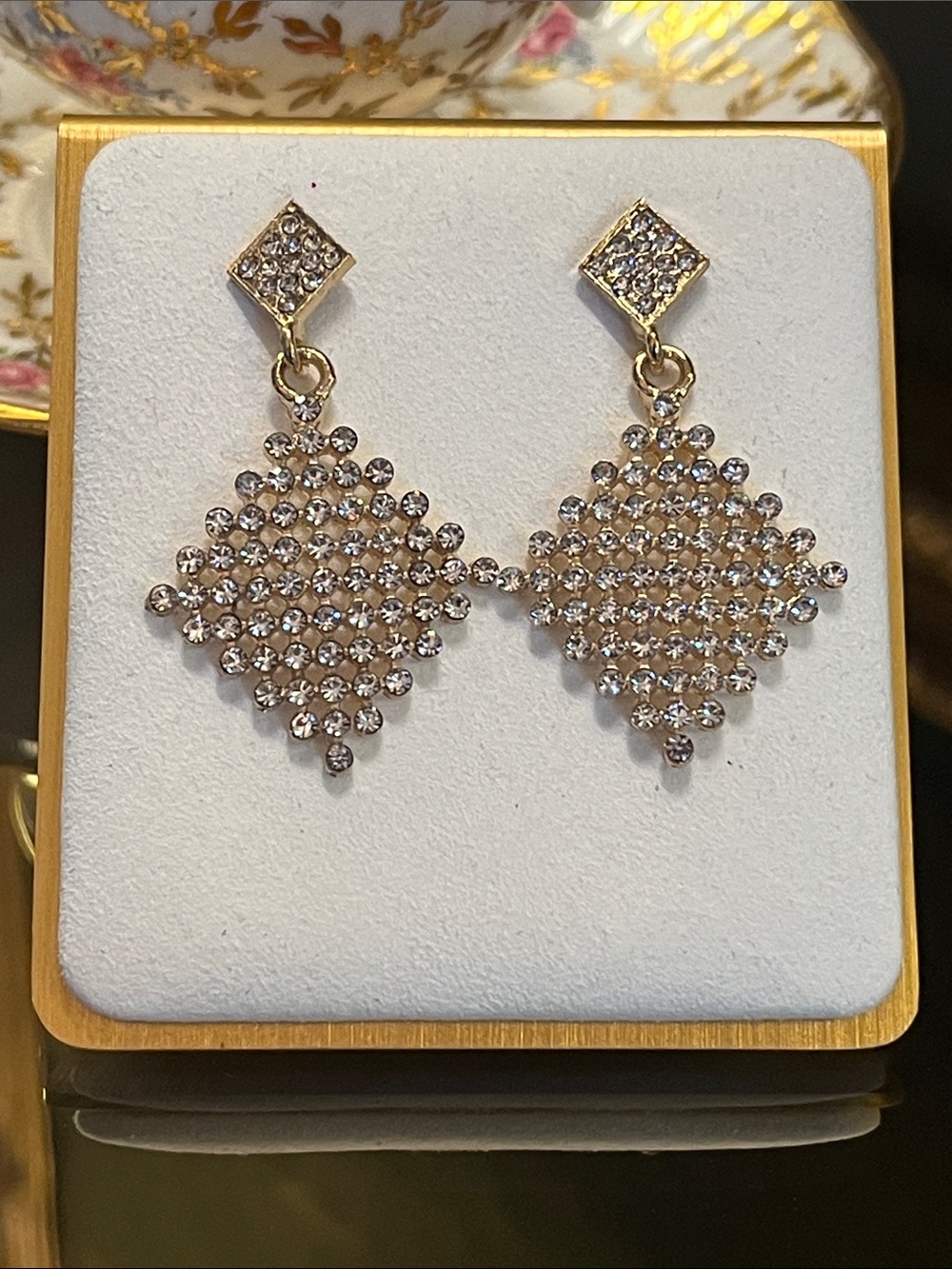 Gold Crystal Drop Earrings
